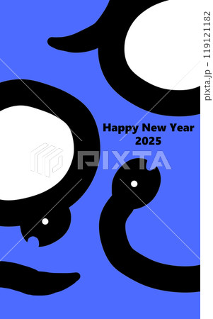 かわいいヘビのイラスト年賀状 かわいいヘビのイラスト年賀状 119121182