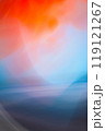 An abstract gradient with warm orange tones at the top, transitioning into soft blue and gray shades at the bottom. 119121267