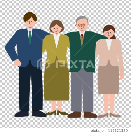 Illustration expressing company teamwork (family photo) 119121320