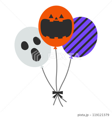 かわいいハロウィンのバルーンのベクターイラスト素材 119121379