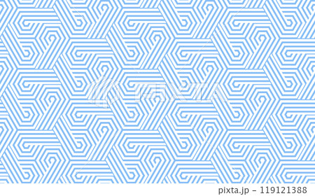 Abstract geometric pattern with stripes, lines. Seamless vector background. White and blue ornament. Simple lattice graphic design 119121388