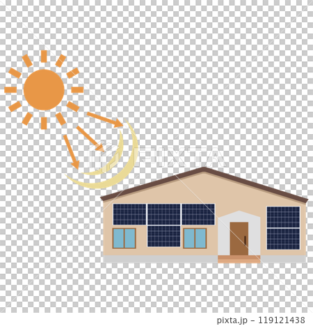 使用太陽能板的太陽能發電系統圖示 119121438