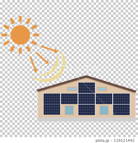 使用太陽能板的太陽能發電系統圖示 119121442