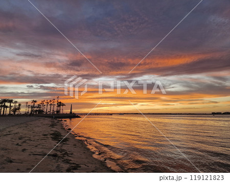 Loreto sunset on the beach, Baja California Sur, Mexico. 119121823