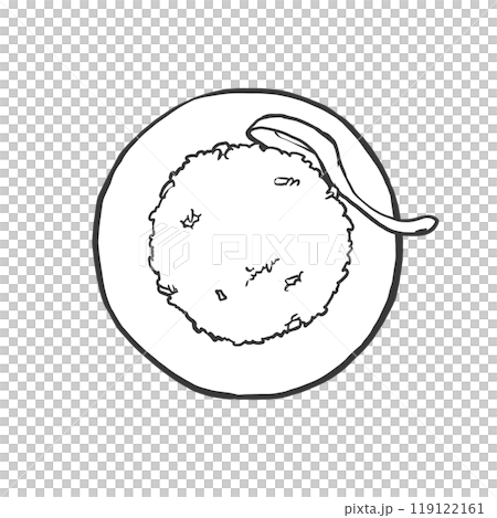 半チャーハンの手書き筆絵風イラスト 119122161