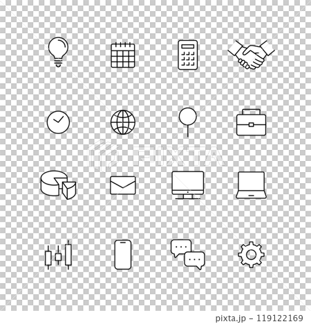 シンプルなビジネスアイコンセット シンプルなビジネスアイコンセット 119122169