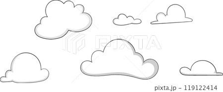 white clouds in various shapes as a template white clouds in various shapes as a template 119122414
