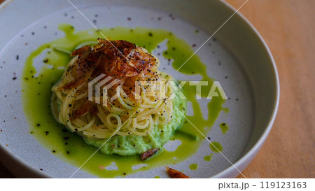 甘エビと、枝豆の冷製パスタ 119123163