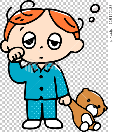 Sleepy boy in pajamas Sleepy boy in pajamas 119123188