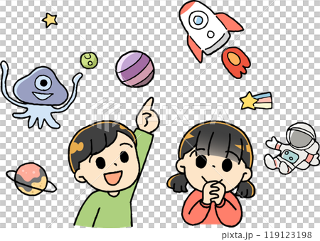 宇宙について考える子供達 宇宙について考える子供達 119123198
