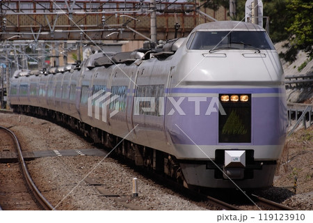 長大な編成を連ねて駆け抜けるE351系電車特急スーパーあずさ_2010/4/29撮影 119123910