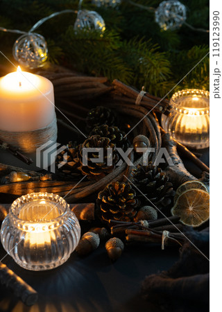 クリスマスのテーブルアレンジメント クリスマスのテーブルアレンジメント 119123990