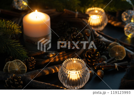 クリスマスのテーブルアレンジメント クリスマスのテーブルアレンジメント 119123993