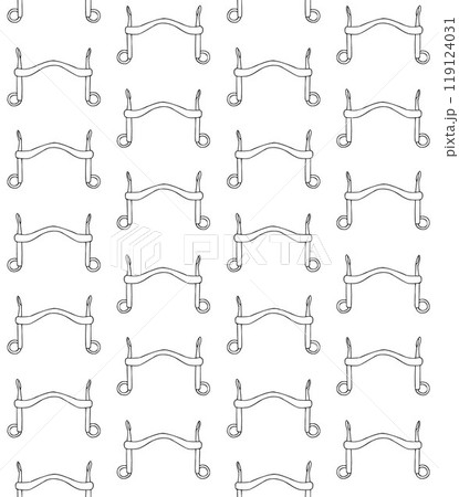 Vector seamless pattern of horse equestrian bit Vector seamless pattern of horse equestrian bit 119124031
