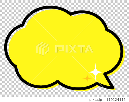 Simple comic speech bubble, colorful cloud shape Simple comic speech bubble, colorful cloud shape 119124113