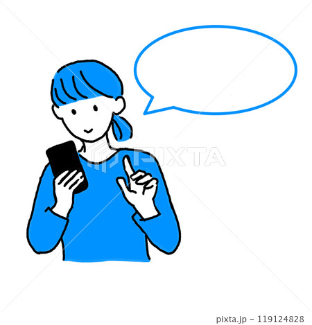 スマホをさわる女性 スマホをさわる女性 119124828