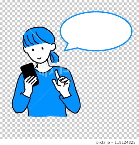 スマホをさわる女性 スマホをさわる女性 119124828