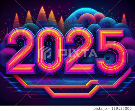 Happy New Year 2025 Concept Happy New Year 2025 Concept 119125000