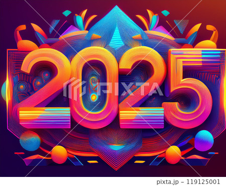 Happy New Year 2025 Concept Happy New Year 2025 Concept 119125001