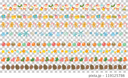 Christmas image decorative border set decoration vector material Christmas image decorative border set decoration vector material 119125786