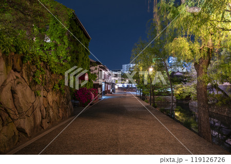 倉敷美観地区の夜景　岡山県倉敷市 119126726