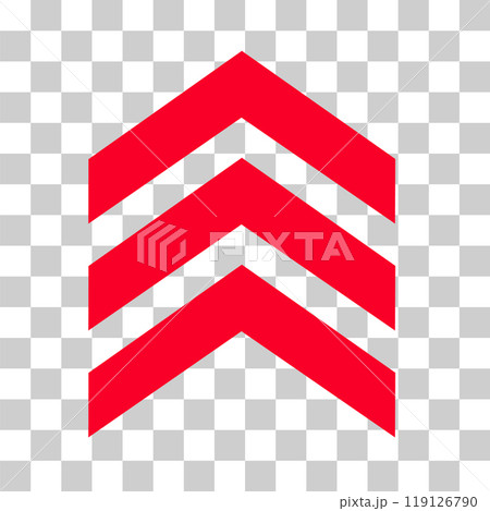 Chevron icon on transparent. Chevron sign. Military badge symbol. flat style.  119126790