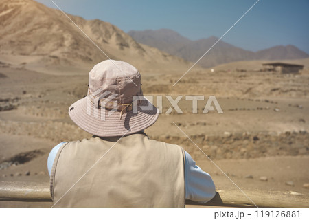 Archaeological site of the Sacred City of Caral, Peru. Caral is a UNESCO world heritage site and considered to be the oldest city in the Americas. 119126881
