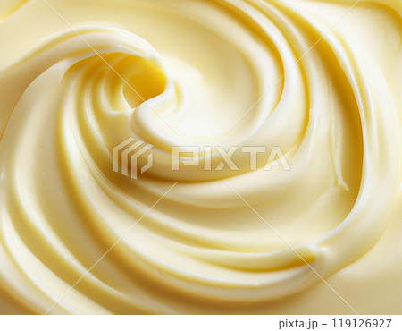 なめらかなバターのテクスチャ　クローズアップ 119126927