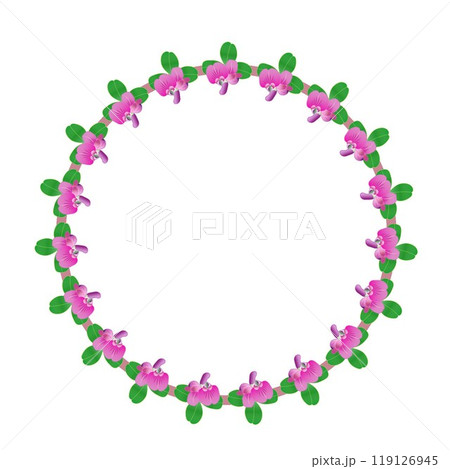 ハギの花の円形飾り枠イラスト ハギの花の円形飾り枠イラスト 119126945