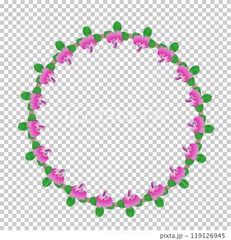 ハギの花の円形飾り枠イラスト ハギの花の円形飾り枠イラスト 119126945