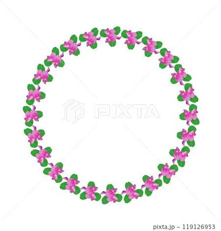 ハギの花の円形飾り枠イラスト ハギの花の円形飾り枠イラスト 119126953