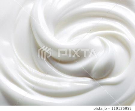 濃厚でなめらかなプレーンヨーグルトのテクスチャ　クローズアップ 119126955