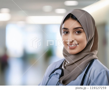 Portrait of Woman Doctor 119127259