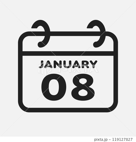 Icon page calendar day - 8 January Icon page calendar day - 8 January 119127827