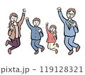 ジャンプする家族のイラスト 119128321