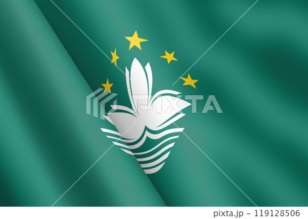 Macao waving flag 3d illustration Macao waving flag 3d illustration 119128506