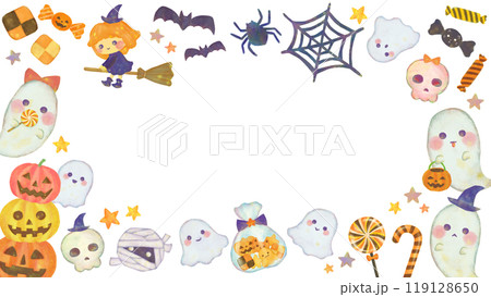 かわいいハロウィンのフレーム 枠 かわいいハロウィンのフレーム 枠 119128650