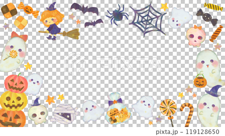 かわいいハロウィンのフレーム 枠 かわいいハロウィンのフレーム 枠 119128650