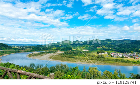 越後川口SA展望台からの景色　新潟県長岡市西川口沢入 119128741