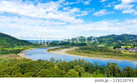 越後川口SA展望台からの景色 新潟県長岡市西川口沢入 越後川口SA展望台からの景色 新潟県長岡市西川口沢入 119128743