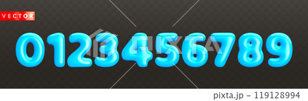Volumetric glossy blue 3d numbers from 0 to 9 Volumetric glossy blue 3d numbers from 0 to 9 119128994