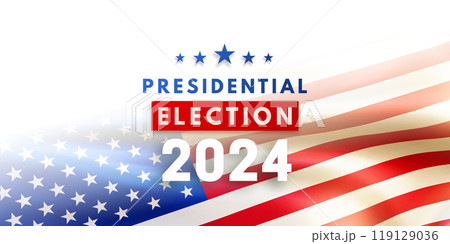 Presidential Election day USA with national American flag 119129036