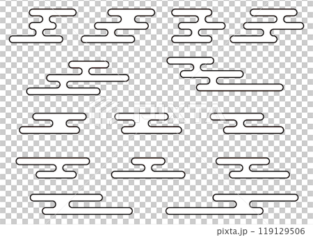 Various art illustrations, black and white 119129506