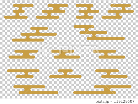 各種Koka的插圖,金色圖像 各種Koka的插圖,金色圖像 119129507