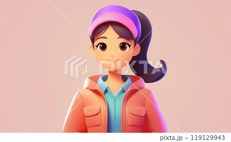 ポニーテールの赤い服の少女 ポニーテールの赤い服の少女 119129943