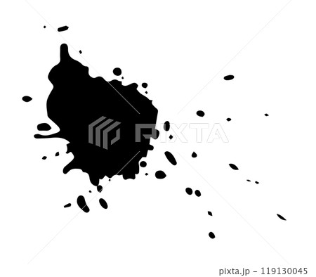 黒　インク　液体　飛沫　筆　ベクター　イラスト　単体　墨 119130045