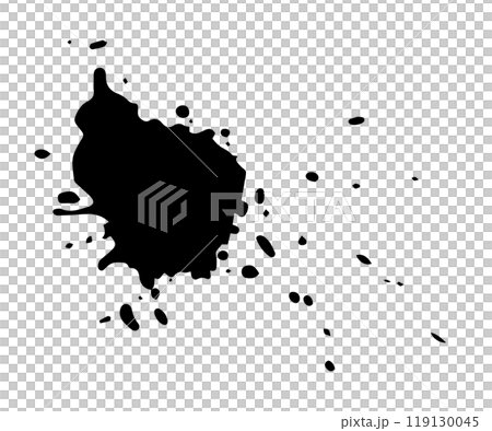 黒　インク　液体　飛沫　筆　ベクター　イラスト　単体　墨 119130045
