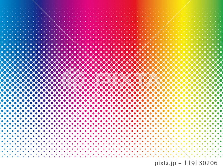 ハーフトーン　背景　ビビット　レインボー　グラデーション　派手	 119130206