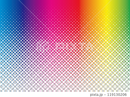 ハーフトーン　背景　ビビット　レインボー　グラデーション　派手	 119130206