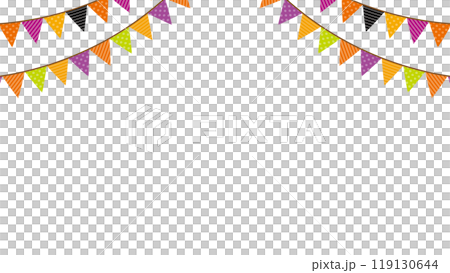 萬聖節彩色花圈旗框向量 119130644